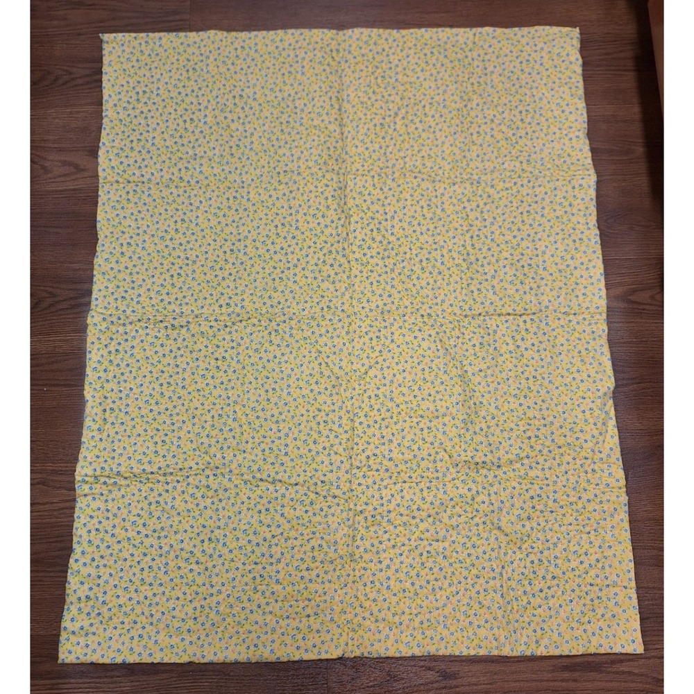 VTG 80s 90s ABC Alphabet Baby Blanket Quilt Patchwork‎ Style Yellow Bunnies - Picture 2 of 6